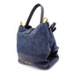 MIUMIU Madras Shoulder Bag, Denim, 2-Way, Blue, Gold Hardware