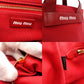 MIU MIU Canapa Handbag Red Canvas 2-Way Shoulder Bag Red Logo R801658