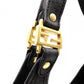 FENDI Zucchino Shoulder Bag Gray FF Logo PVC Gold Hardware