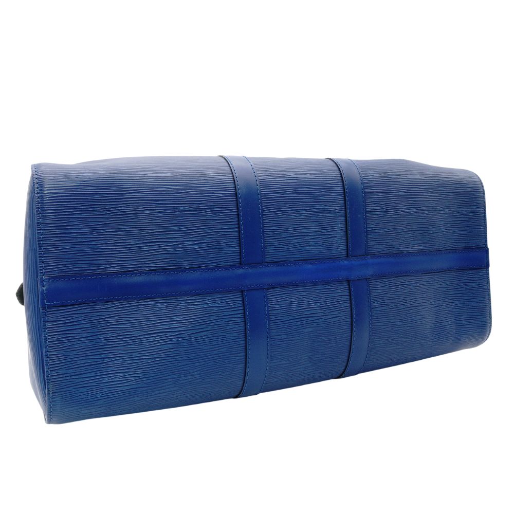 LOUIS VUITTON Epi Key Pouch 45 Blue Boston Bag Leather Gold Hardware R801292