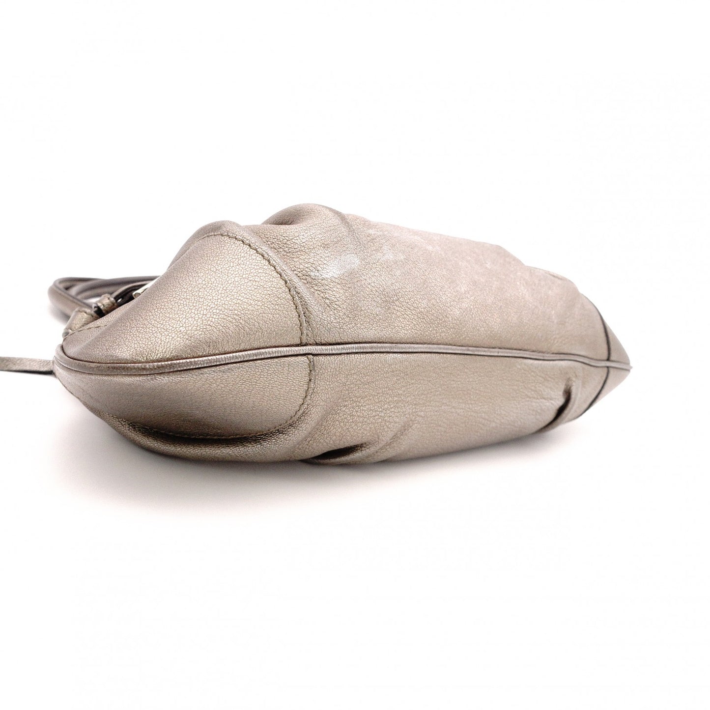 Salvatore Ferragamo Gancini Shoulder Bag, Leather, Champagne Gold