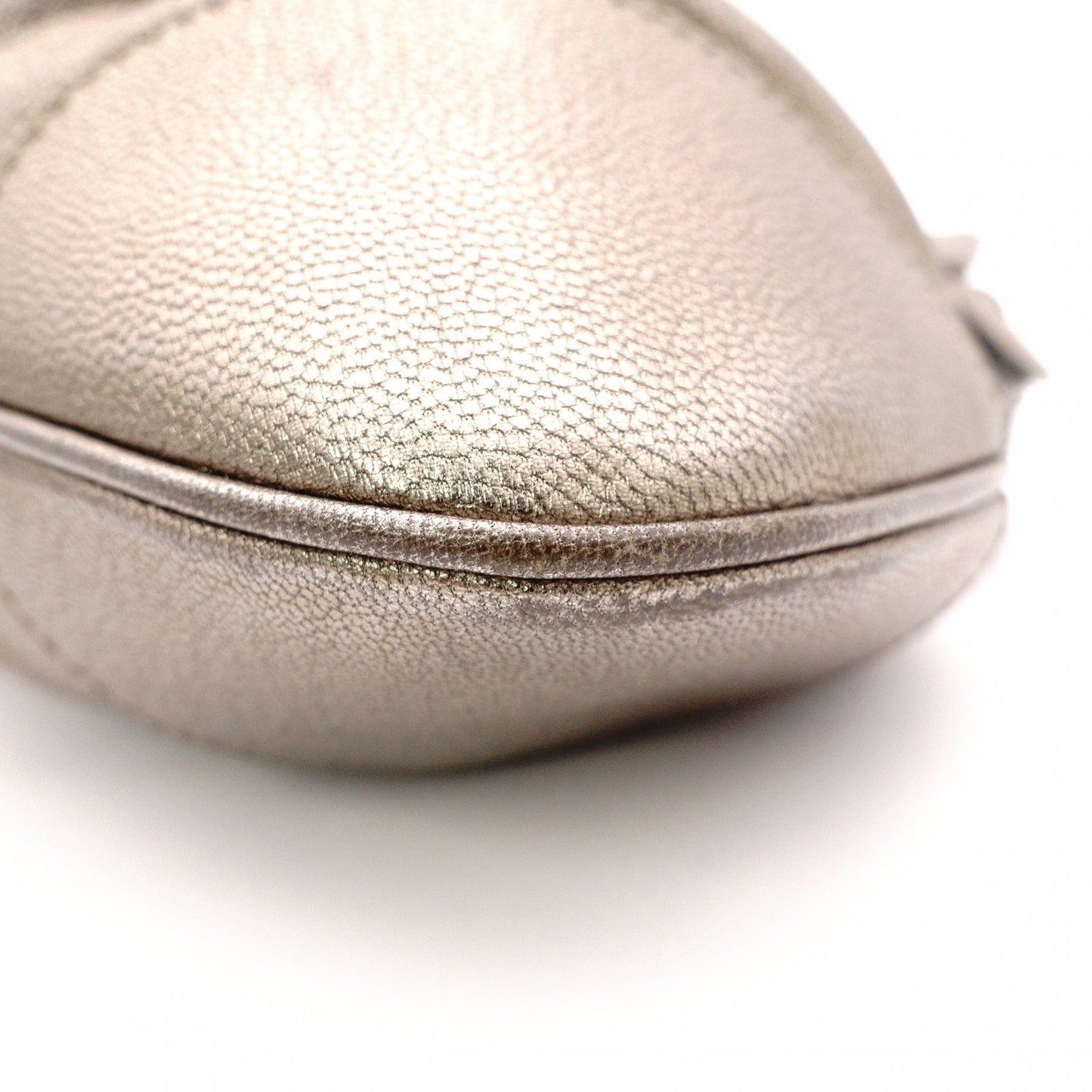 Salvatore Ferragamo Gancini Shoulder Bag, Leather, Champagne Gold