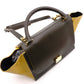 CELINE Trapeze Handbag, Leather, Yellow/Khaki, 2-Way Shoulder Bag, Gold Hardware