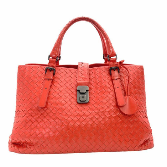 Bottega Veneta Intrecciato Roma Handbag Red Leather Red R8020023