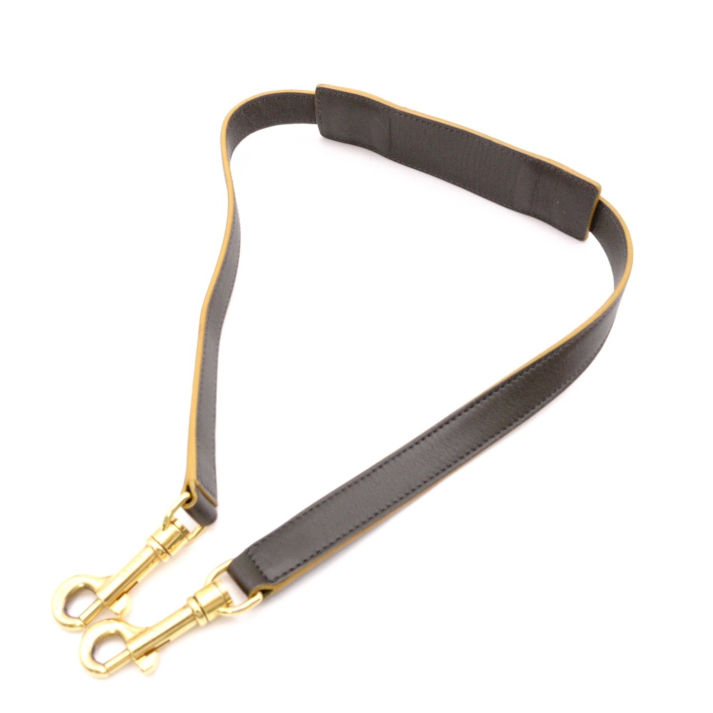 CELINE Trapeze Handbag, Leather, Yellow/Khaki, 2-Way Shoulder Bag, Gold Hardware