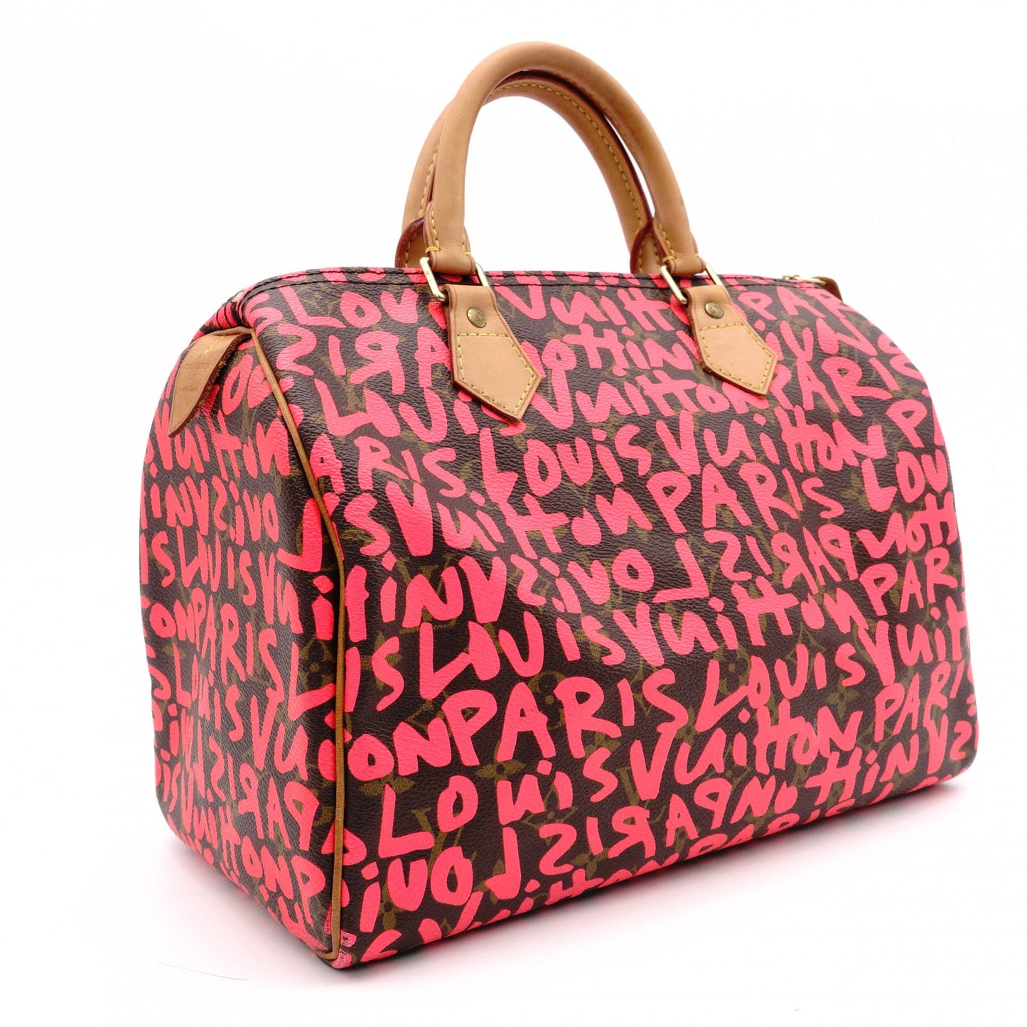 LOUIS VUITTON Speedy 25 Monogram Graffiti Handbag, Pink
