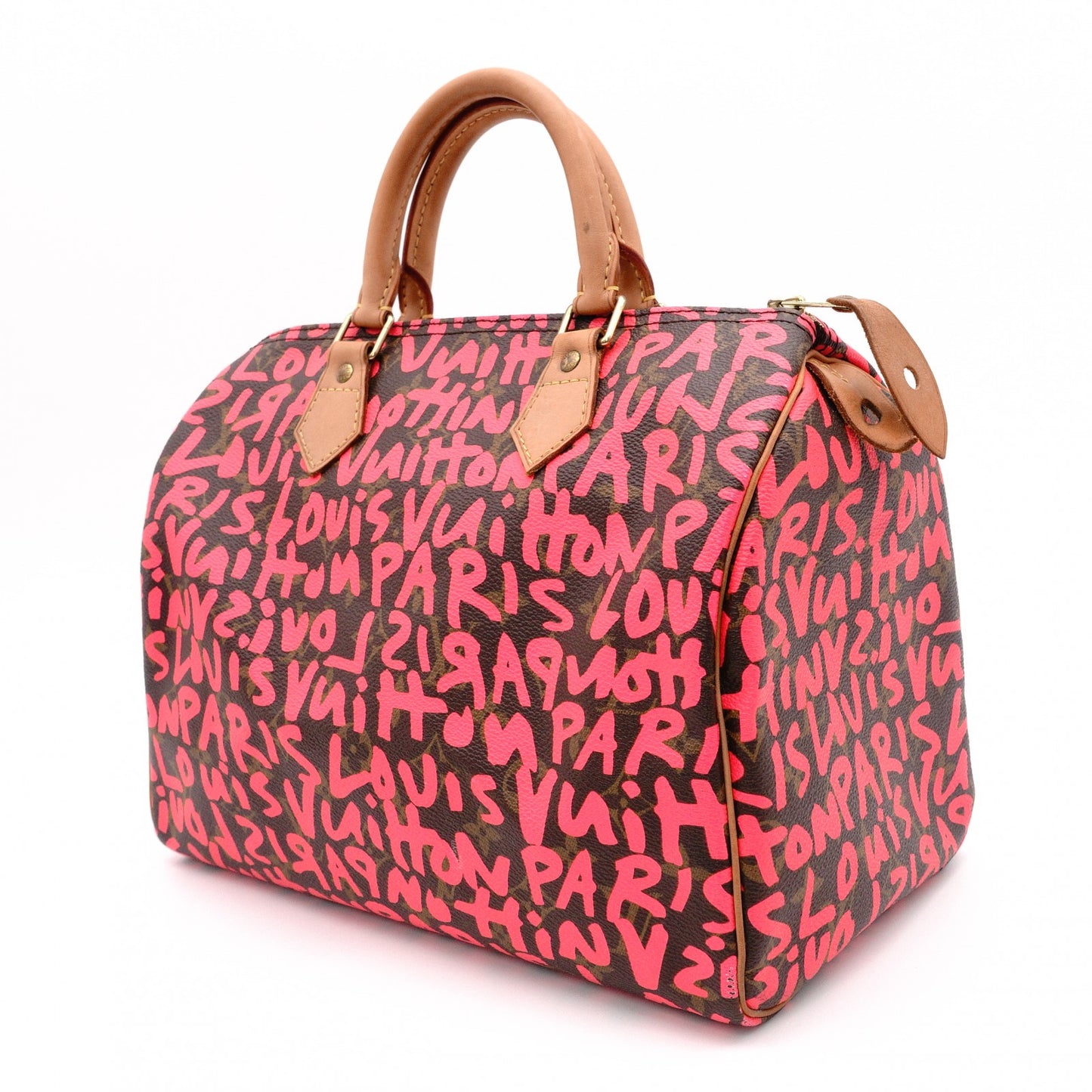 LOUIS VUITTON Speedy 25 Monogram Graffiti Handbag, Pink