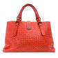 Bottega Veneta Intrecciato Roma Handbag Red Leather Red R8020023