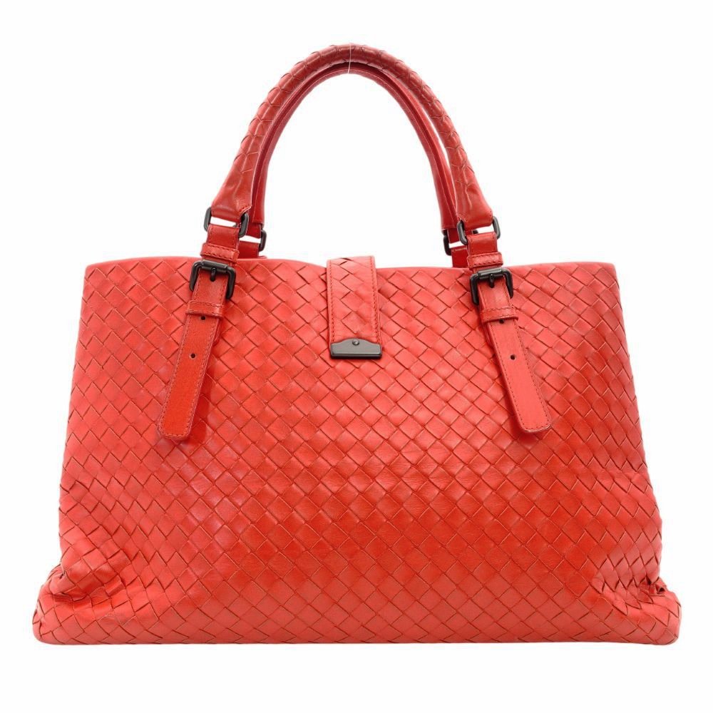 Bottega Veneta Intrecciato Roma Handbag Red Leather Red R8020023