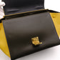 CELINE Trapeze Handbag, Leather, Yellow/Khaki, 2-Way Shoulder Bag, Gold Hardware