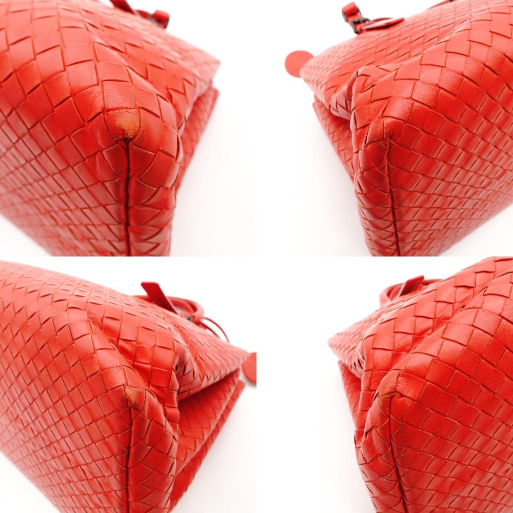 Bottega Veneta Intrecciato Roma Handbag Red Leather Red R8020023