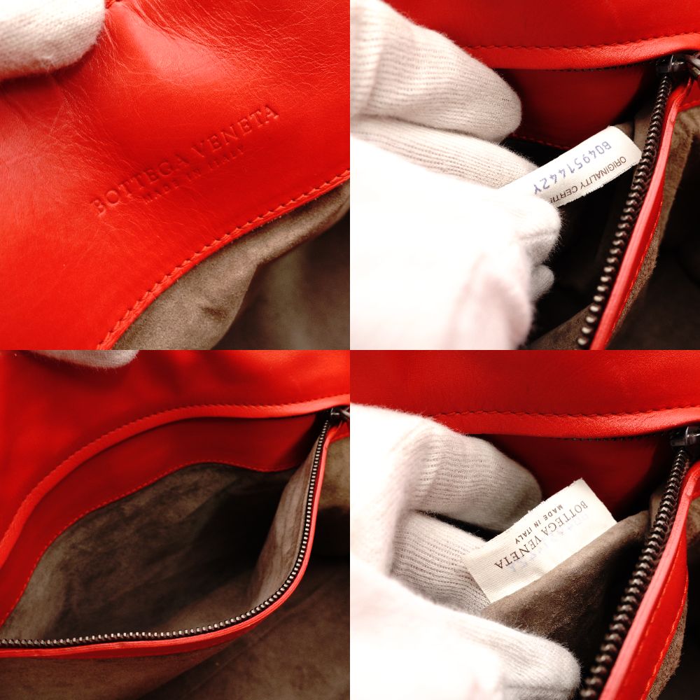 Bottega Veneta Intrecciato Roma Handbag Red Leather Red R8020023