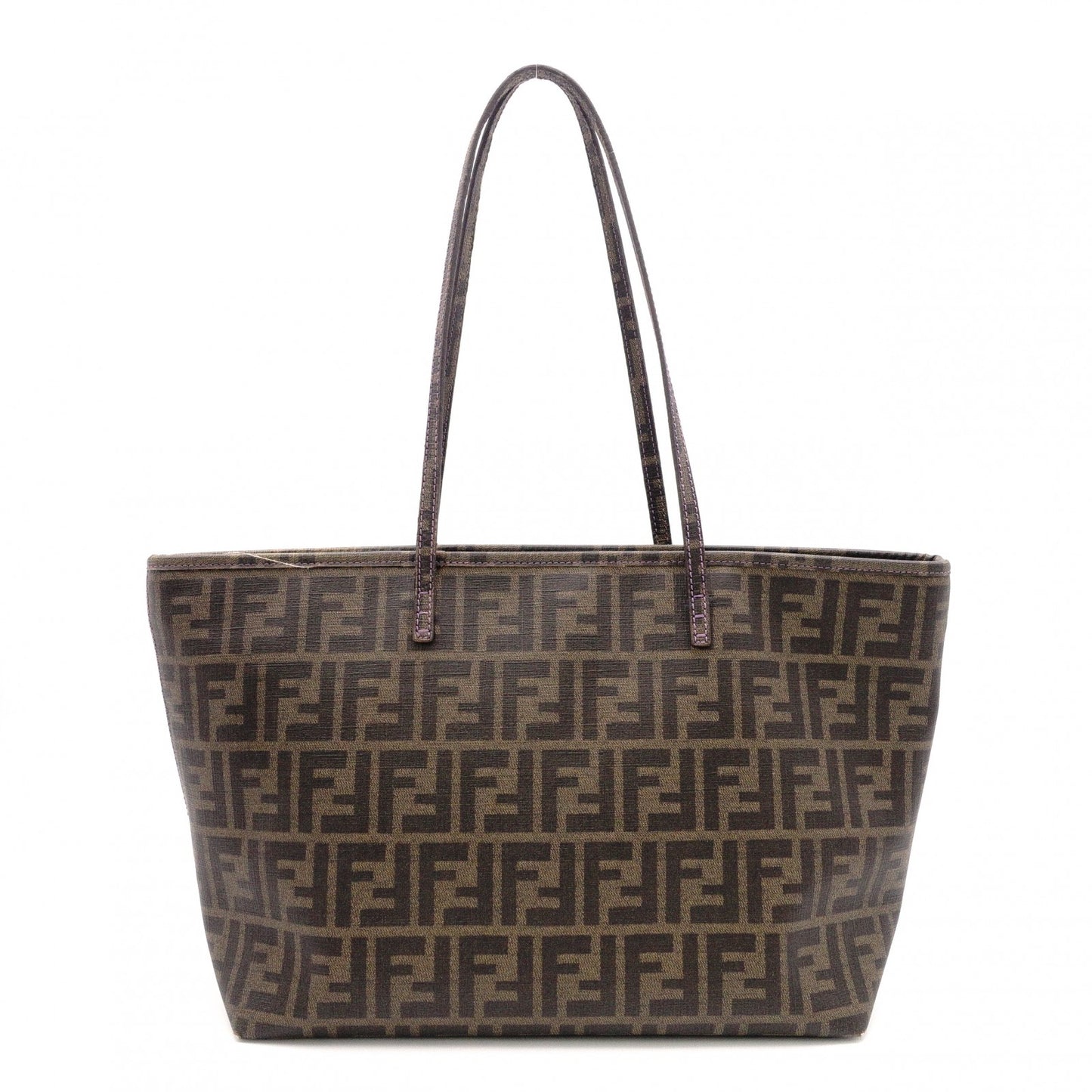 FENDI Zucca Tote Bag, PVC, Brown, FF Logo, Shoulder Strap, A4 Size, Business