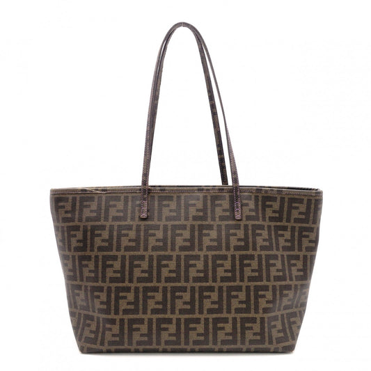 FENDI Zucca Tote Bag, PVC, Brown, FF Logo, Shoulder Strap, A4 Size, Business