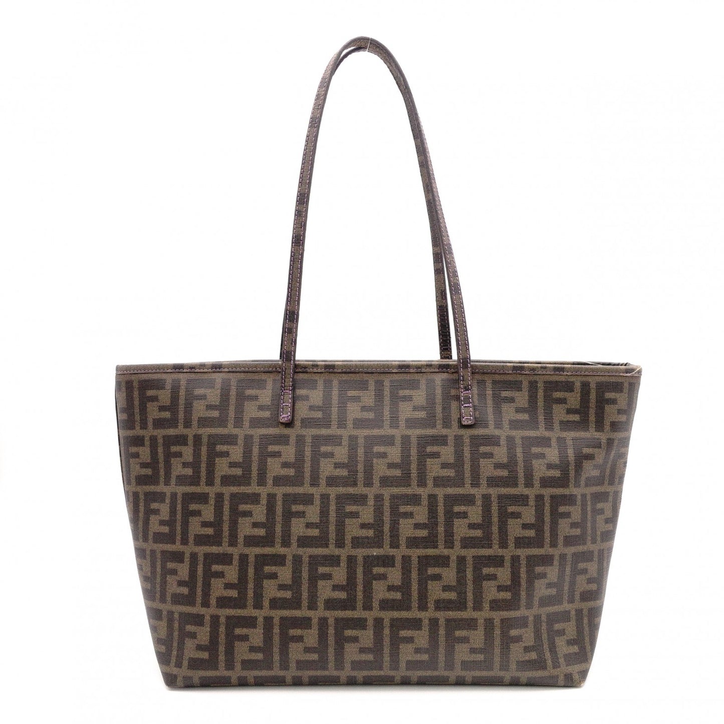 FENDI Zucca Tote Bag, PVC, Brown, FF Logo, Shoulder Strap, A4 Size, Business