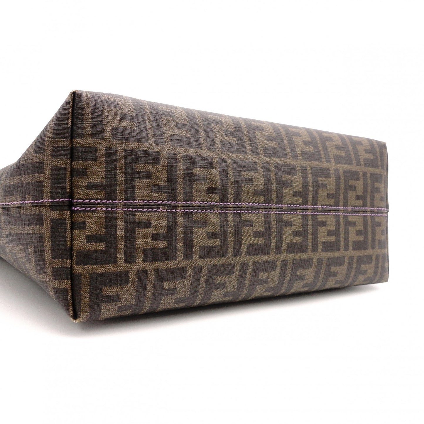 FENDI Zucca Tote Bag, PVC, Brown, FF Logo, Shoulder Strap, A4 Size, Business