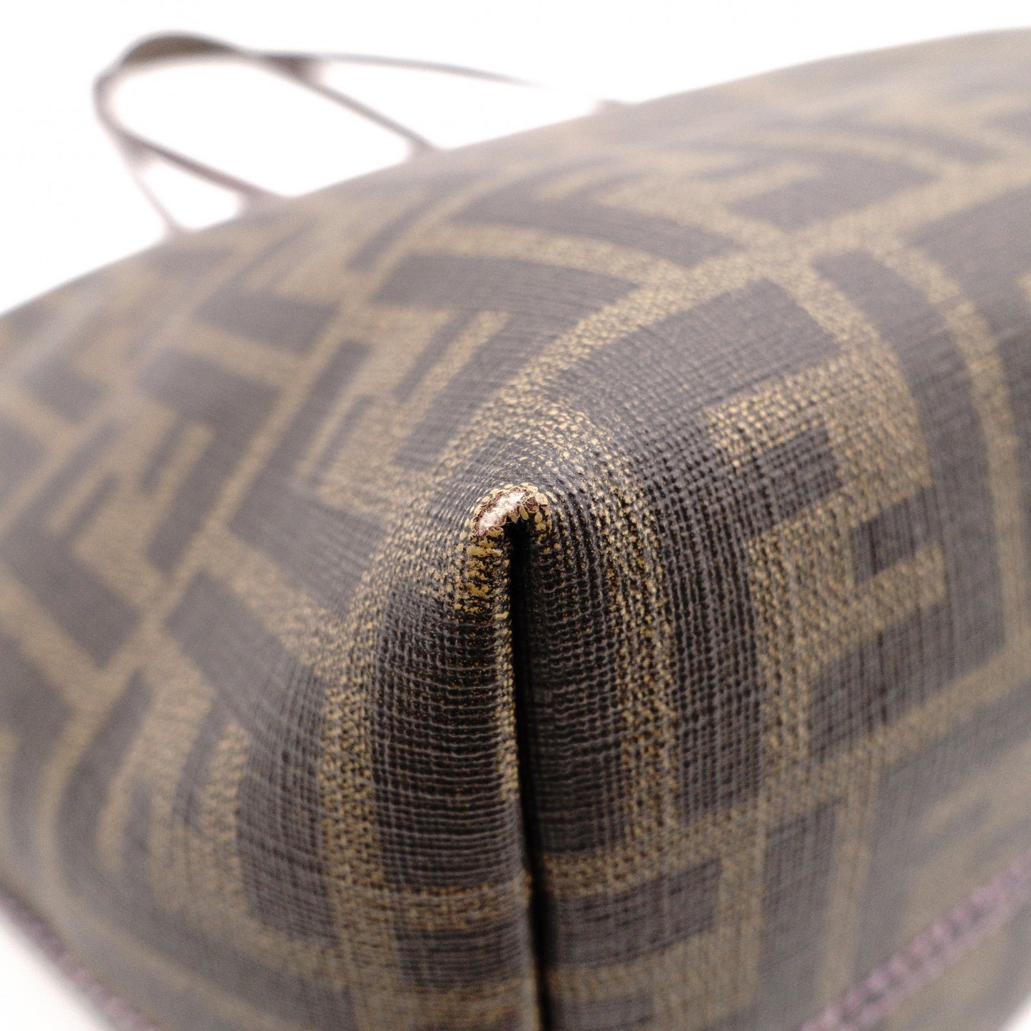 FENDI Zucca Tote Bag, PVC, Brown, FF Logo, Shoulder Strap, A4 Size, Business