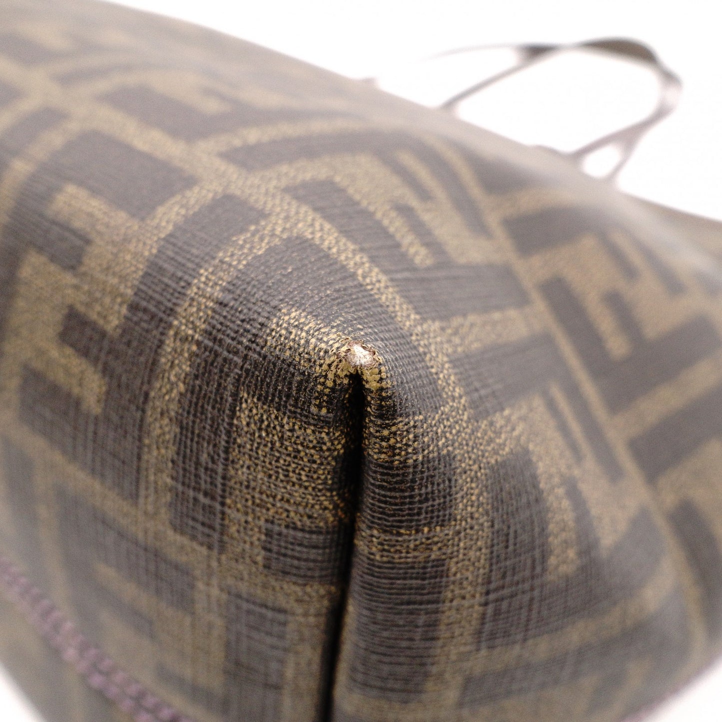 FENDI Zucca Tote Bag, PVC, Brown, FF Logo, Shoulder Strap, A4 Size, Business