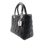 Christian Dior Lady Dior Handbag Black Leather 2-Way Shoulder Bag Silver Hardware Cannage R8011031