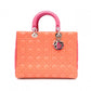 Christian Dior Lady Dior Handbag, Leather, Orange, 2-Way