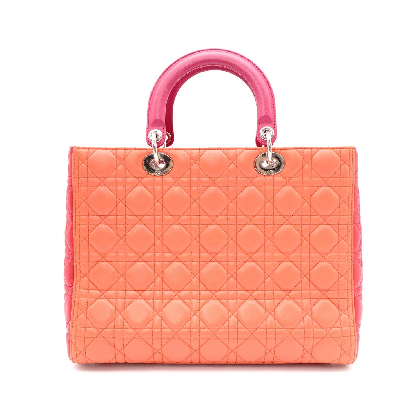 Christian Dior Lady Dior Handbag, Leather, Orange, 2-Way