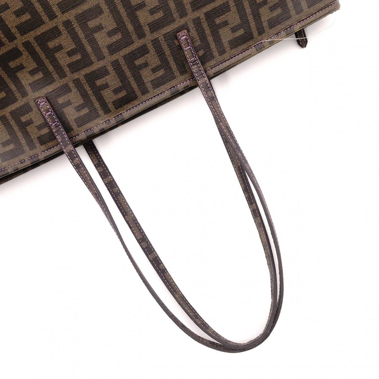 FENDI Zucca Tote Bag, PVC, Brown, FF Logo, Shoulder Strap, A4 Size, Business