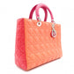 Christian Dior Lady Dior Handbag, Leather, Orange, 2-Way