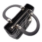 Christian Dior Lady Dior Handbag Black Leather 2-Way Shoulder Bag Silver Hardware Cannage R8011031