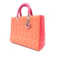 Christian Dior Lady Dior Handbag, Leather, Orange, 2-Way