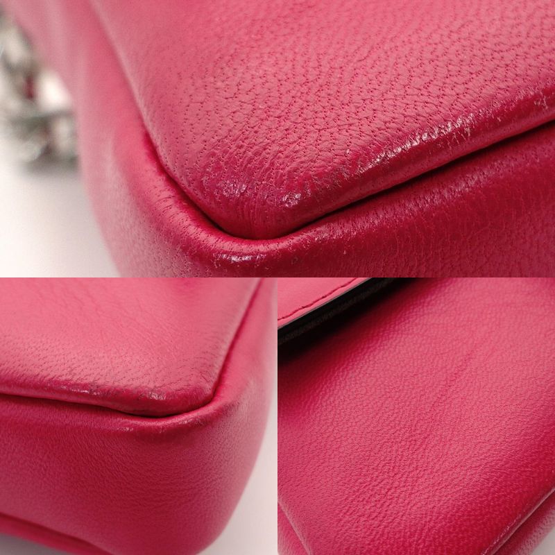 FENDI Micro Mamma Bucket Shoulder Bag Pink Leather FF Logo Silver Hardware Crossbody 7-10-057