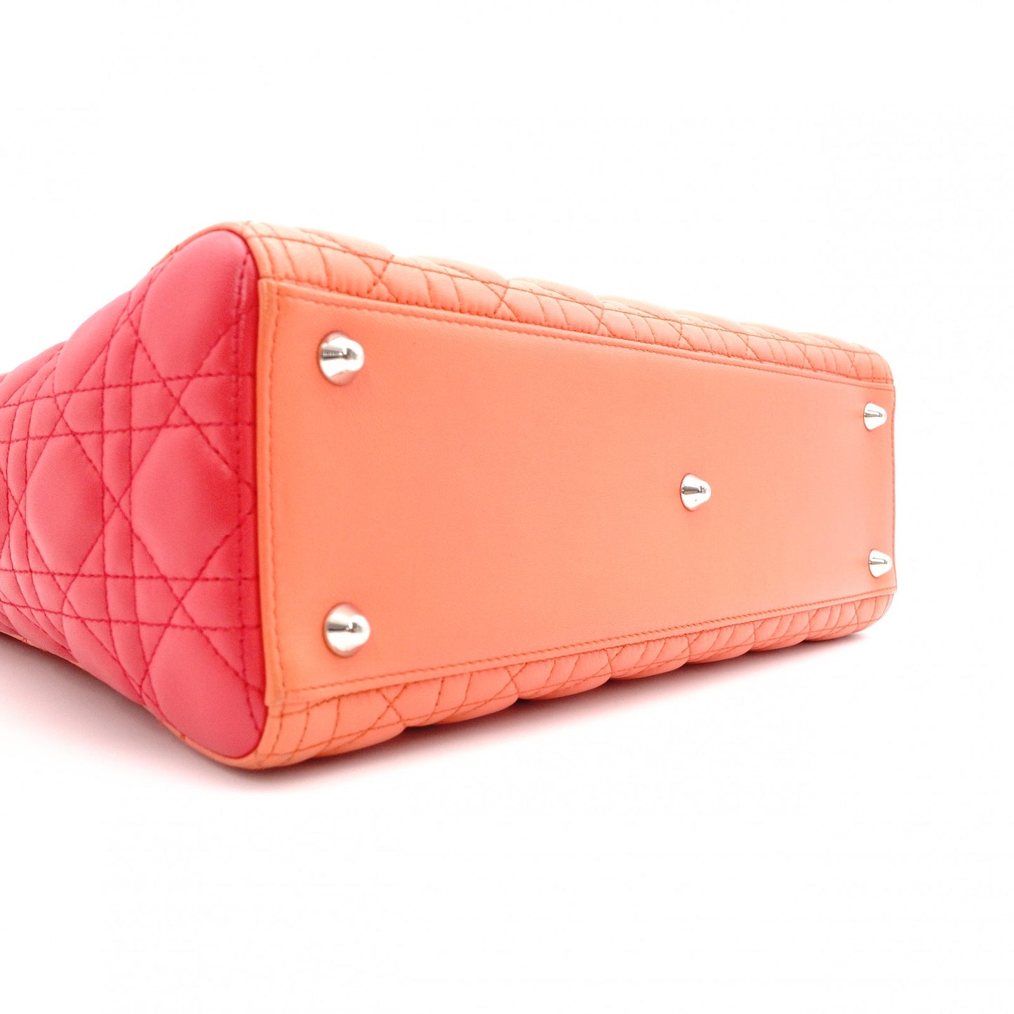 Christian Dior Lady Dior Handbag, Leather, Orange, 2-Way