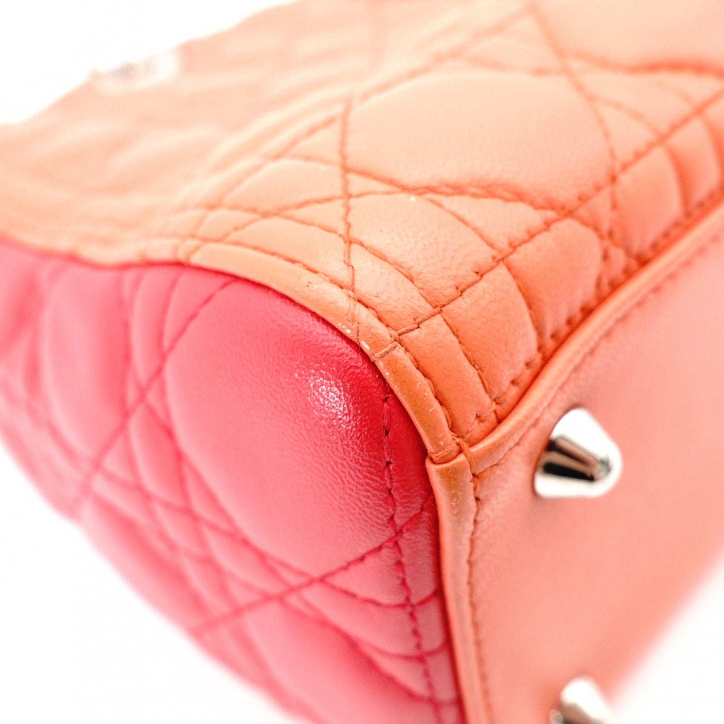 Christian Dior Lady Dior Handbag, Leather, Orange, 2-Way