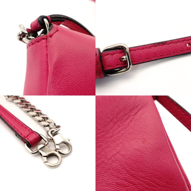 FENDI Micro Mamma Bucket Shoulder Bag Pink Leather FF Logo Silver Hardware Crossbody 7-10-057