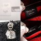 Christian Dior Lady Dior Handbag Black Leather 2-Way Shoulder Bag Silver Hardware Cannage R8011031