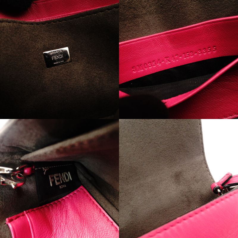 FENDI Micro Mamma Bucket Shoulder Bag Pink Leather FF Logo Silver Hardware Crossbody 7-10-057