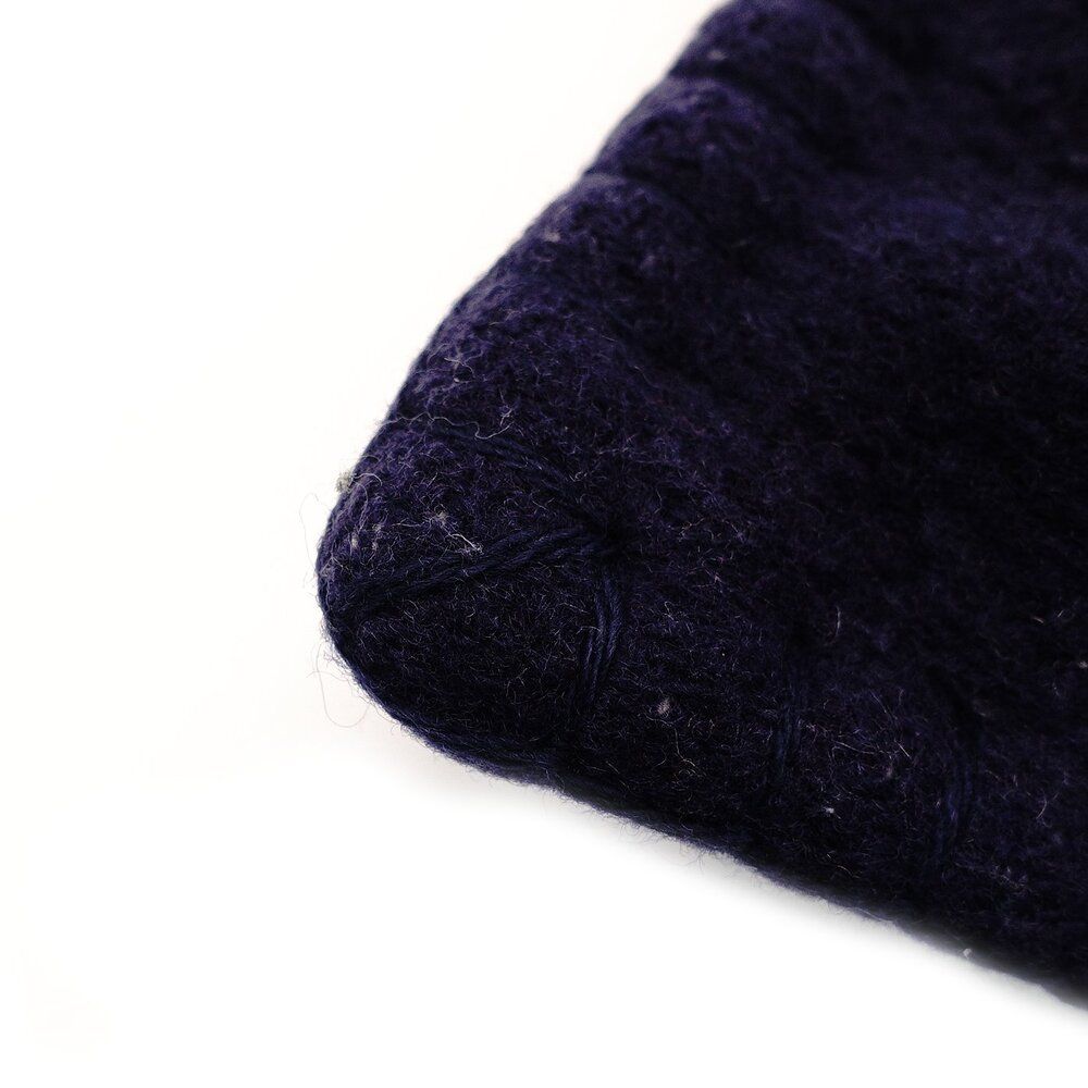 Hermès Cushion Avalon 3 PM Cushion Wool Cashmere Blend H Logo Navy Blue White 7-10-065