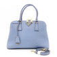 PRADA Saffiano Leather Handbag, Blue, 2-Way Crossbody, Gold Hardware