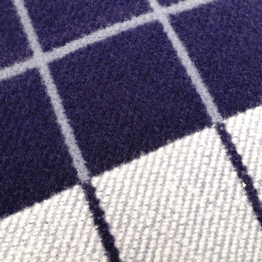 Hermès Cushion Avalon 3 PM Cushion Wool Cashmere Blend H Logo Navy Blue White 7-10-065