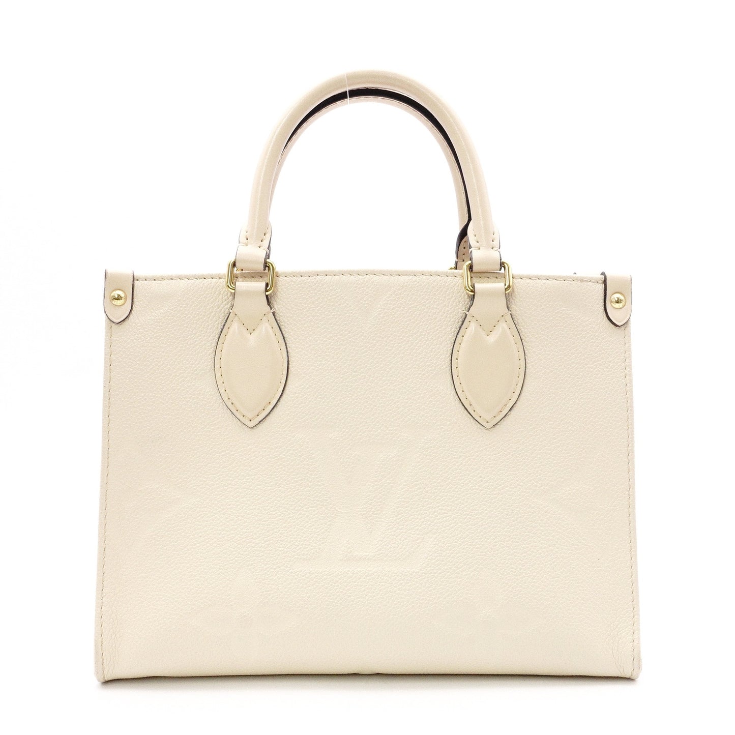 LOUIS VUITTON On the Go PM OTG Monogram Implant Handbag, Leather, Off-White, 2-Way