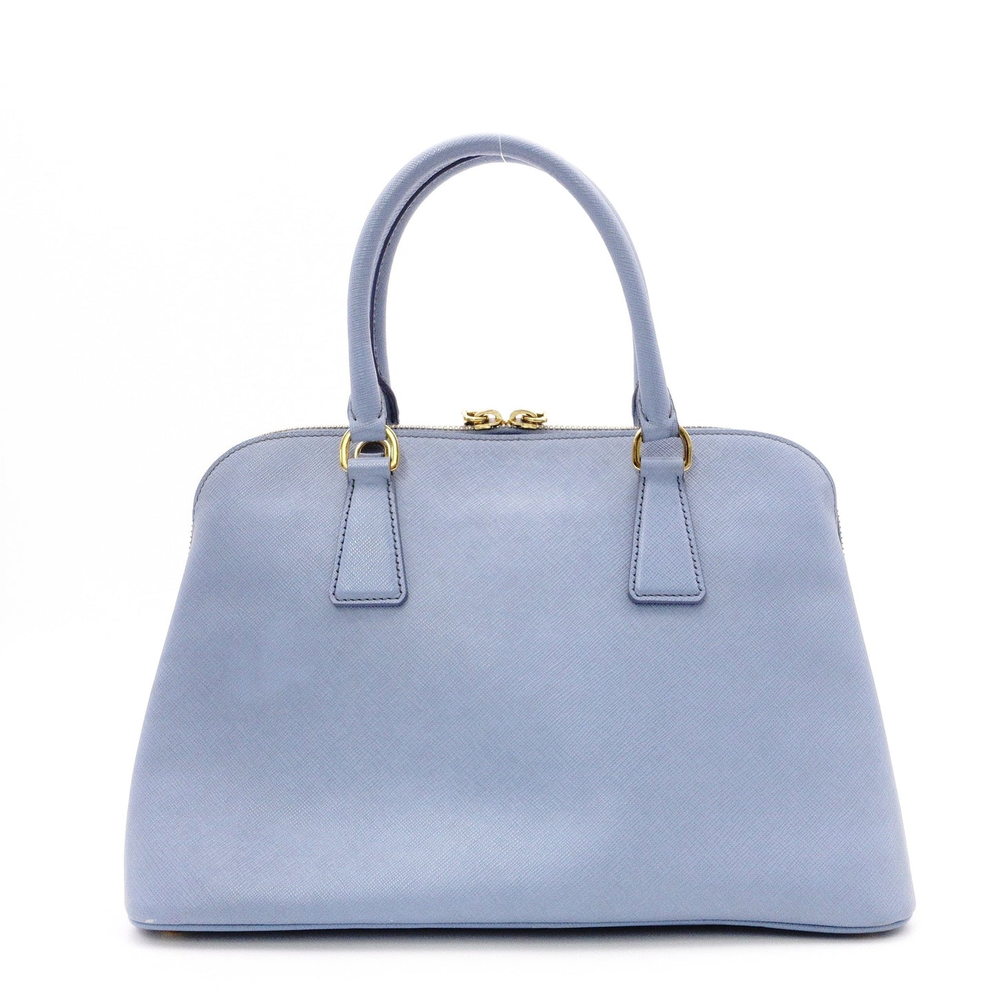 PRADA Saffiano Leather Handbag, Blue, 2-Way Crossbody, Gold Hardware