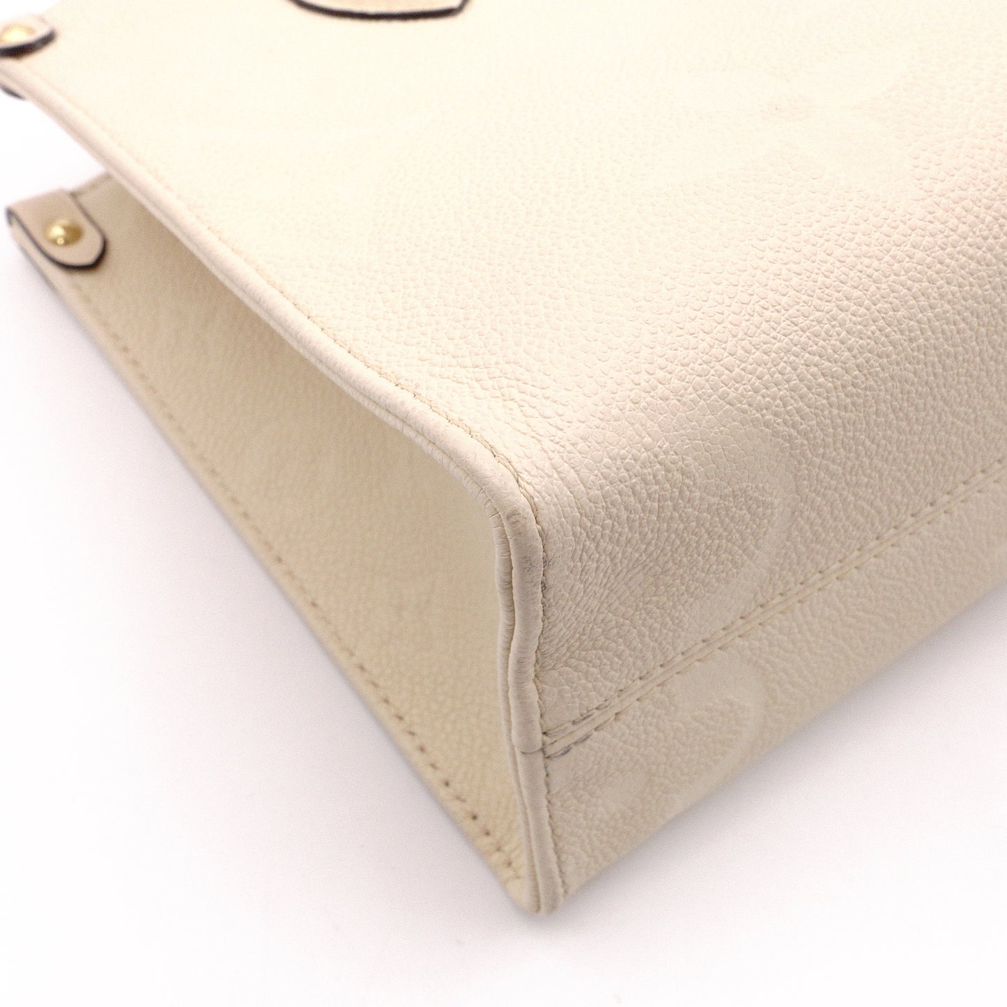 LOUIS VUITTON On the Go PM OTG Monogram Implant Handbag, Leather, Off-White, 2-Way
