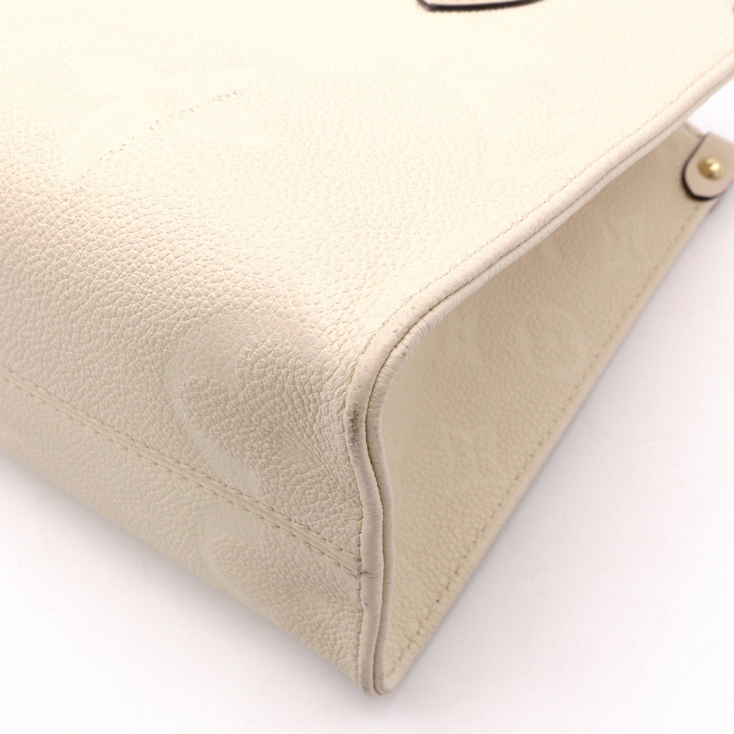 LOUIS VUITTON On the Go PM OTG Monogram Implant Handbag, Leather, Off-White, 2-Way