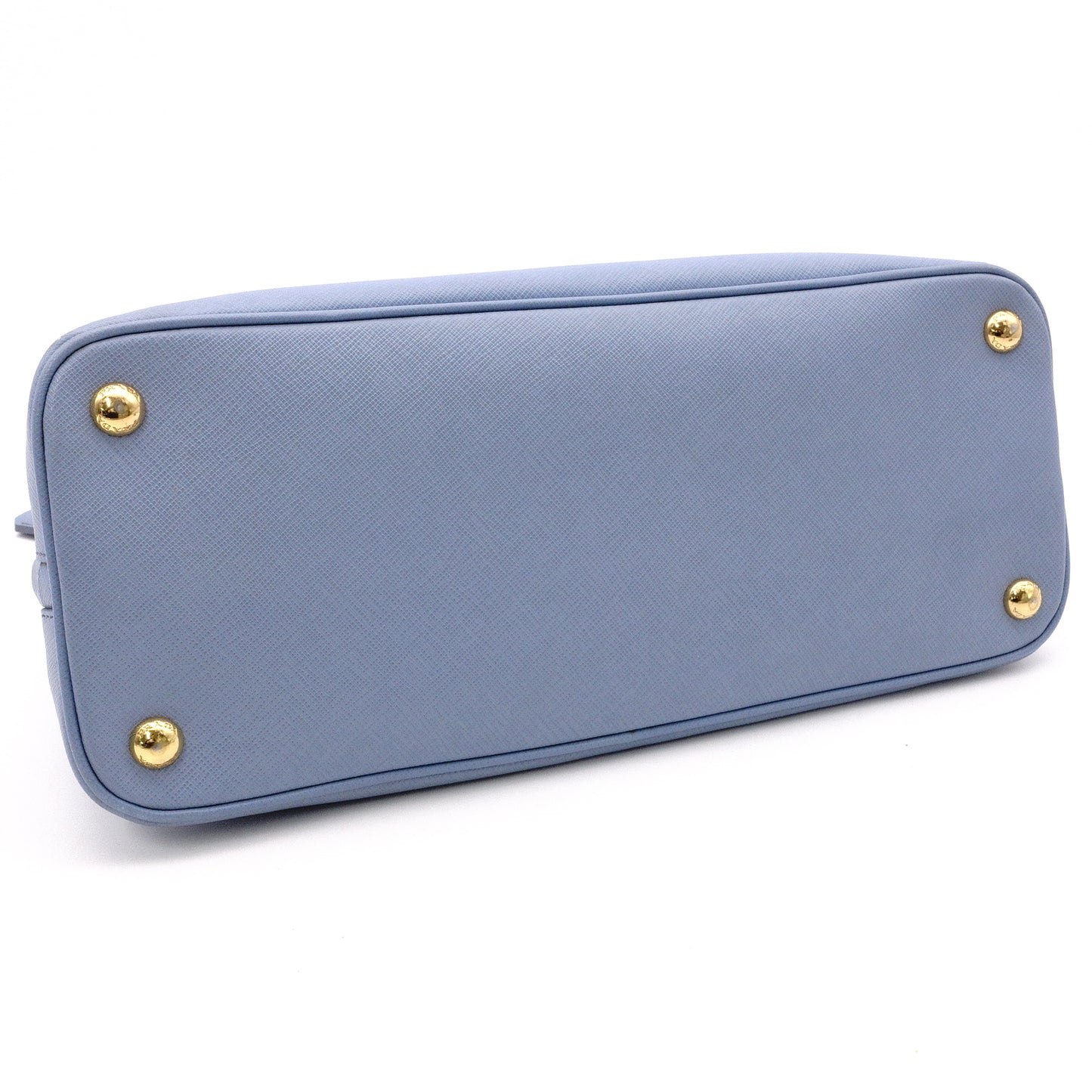 PRADA Saffiano Leather Handbag, Blue, 2-Way Crossbody, Gold Hardware