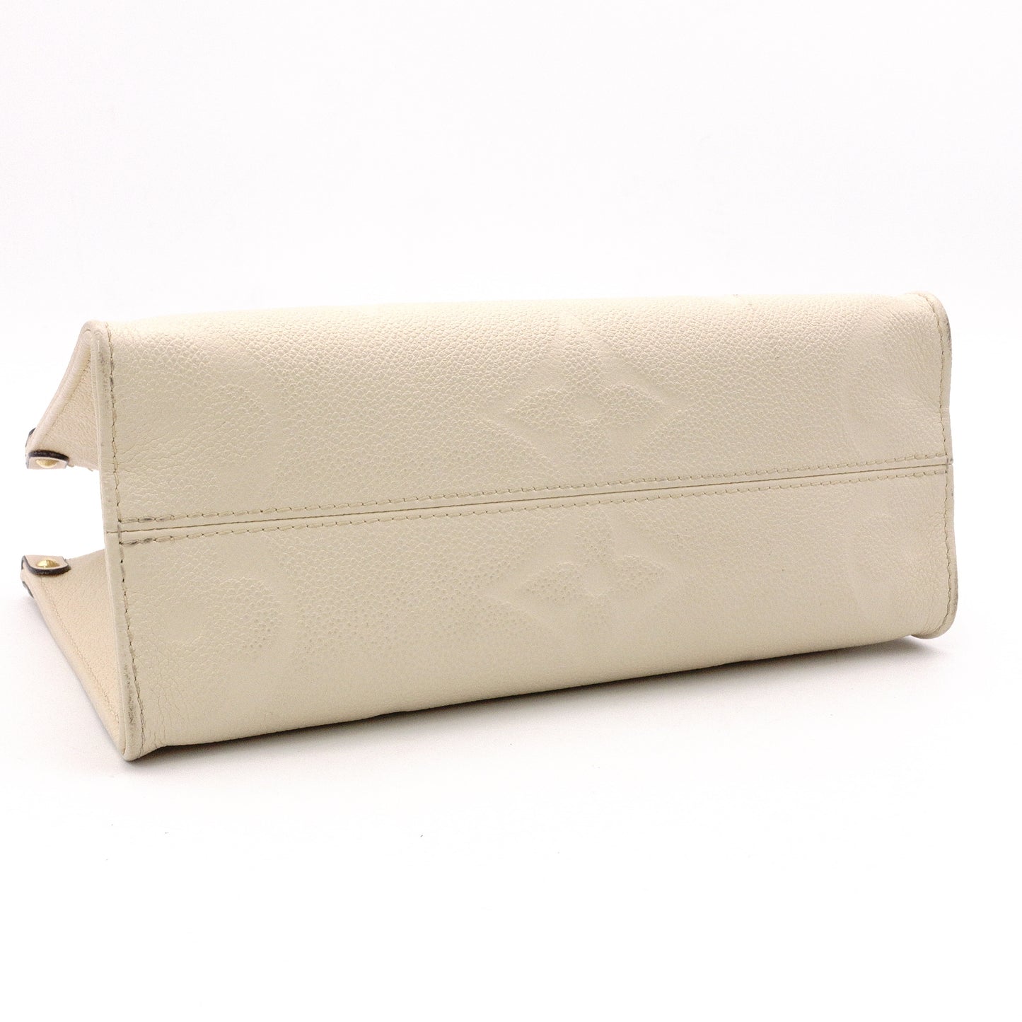 LOUIS VUITTON On the Go PM OTG Monogram Implant Handbag, Leather, Off-White, 2-Way