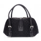 LOEWE Senda Vintage Shoulder Bag, Canvas and Leather, Black