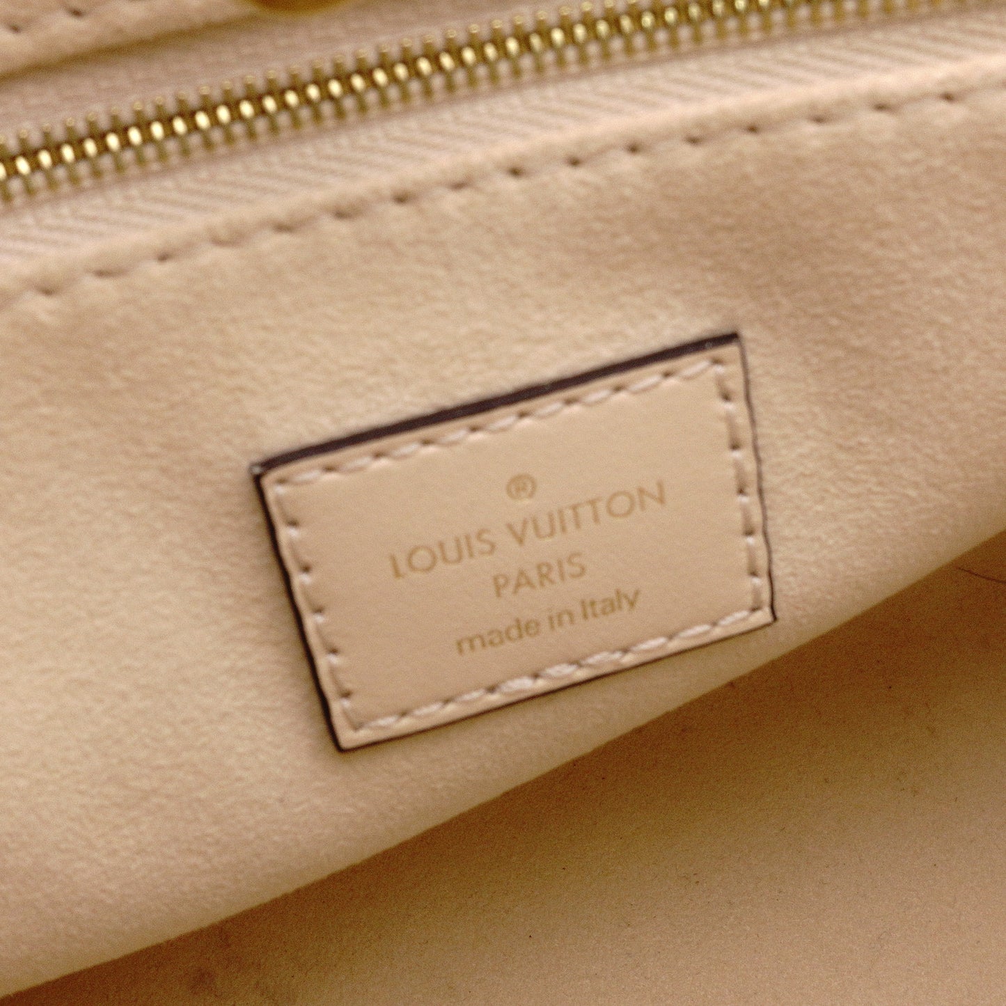 LOUIS VUITTON On the Go PM OTG Monogram Implant Handbag, Leather, Off-White, 2-Way