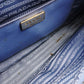 PRADA Saffiano Leather Handbag, Blue, 2-Way Crossbody, Gold Hardware