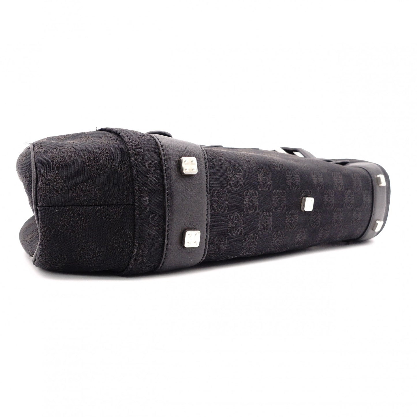 LOEWE Senda Vintage Shoulder Bag, Canvas and Leather, Black