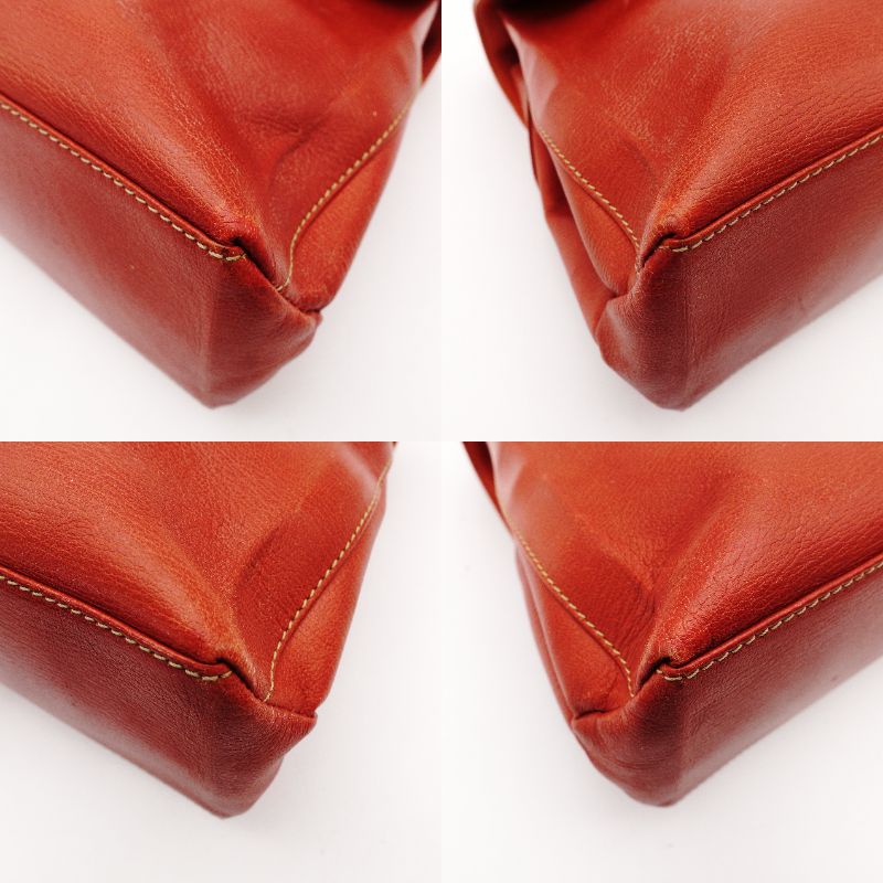 LOEWE Velasquez Handbag Orange Leather 2-Way Shoulder Vintage Gold Hardware R801997