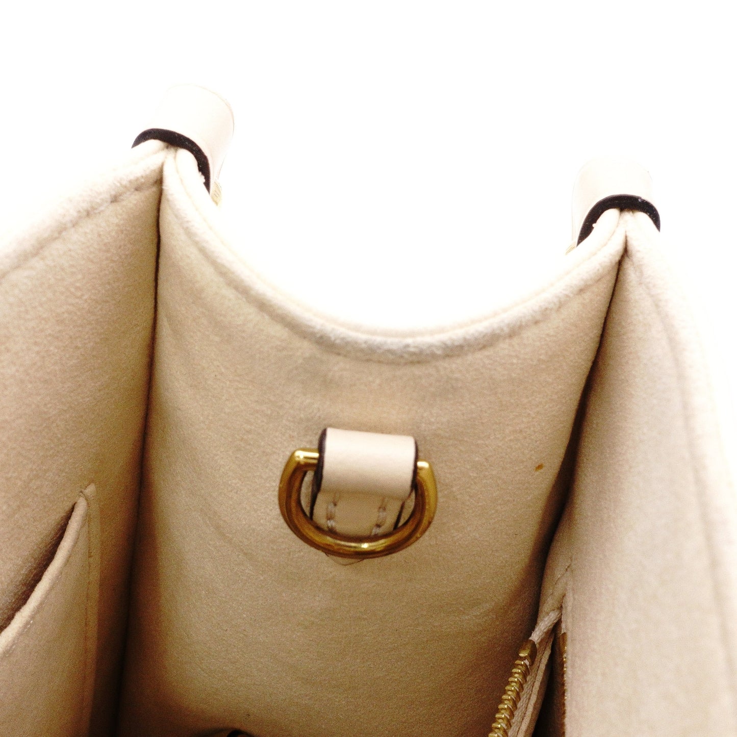 LOUIS VUITTON On the Go PM OTG Monogram Implant Handbag, Leather, Off-White, 2-Way
